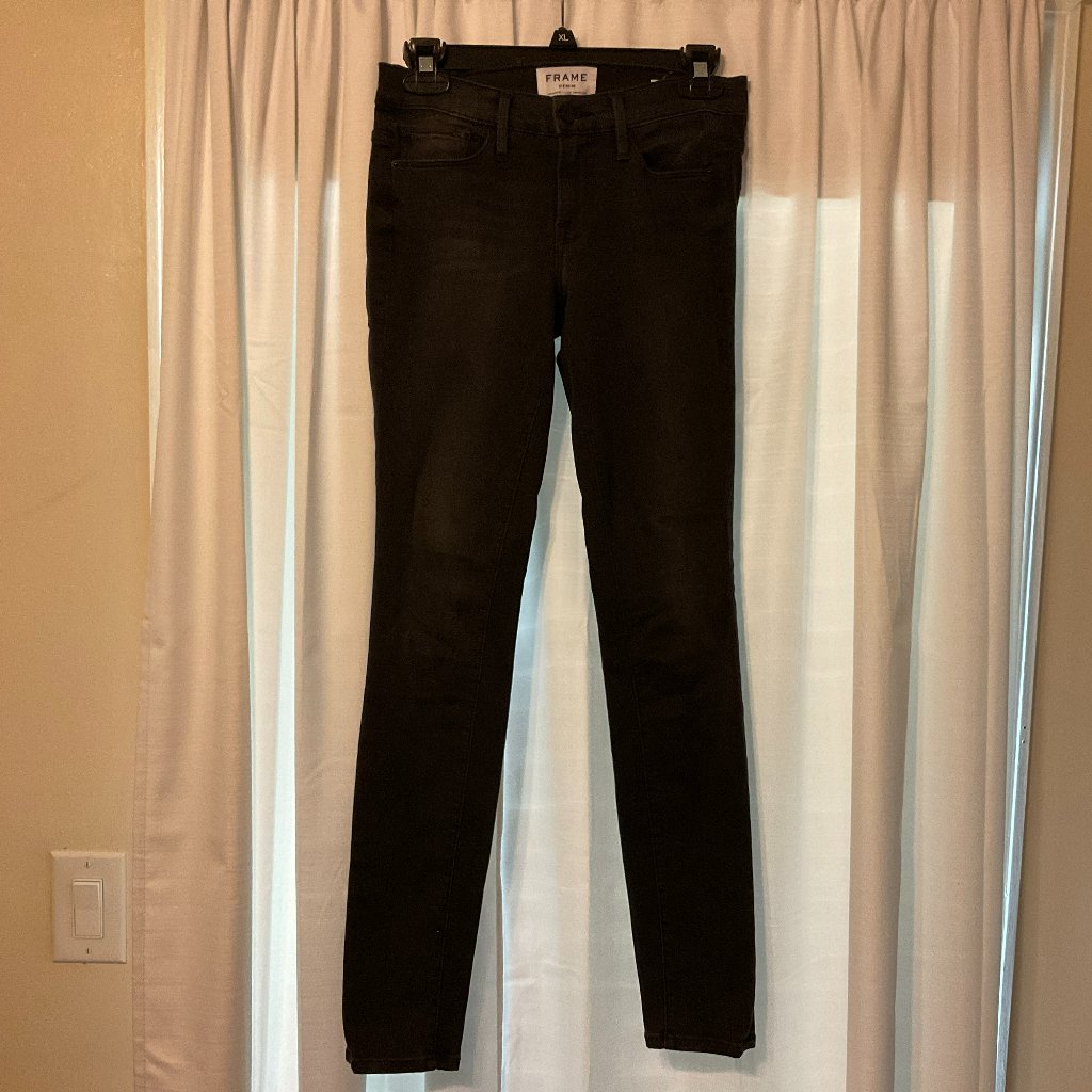 Frame Jeans 25 Le Skinny De Jeanne Muted Black